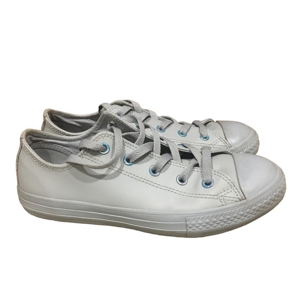 Unisex Leather Converse Sneakers sz 3 youth Converse All Star Grey Low Top
